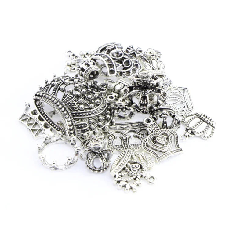 25in1 チベタンシルバー ブレスレットアクセサリー 精巧な王冠ペンダントセット