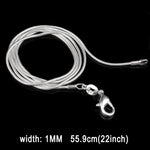 1MM パーソナリティファッション銀メッキスネークボーンチェーン（シルバー長さ：22インチ）、長さ：22インチ
