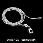1MM パーソナリティファッション銀メッキスネークボーンチェーン（シルバー長さ：26インチ）、長さ：26インチ