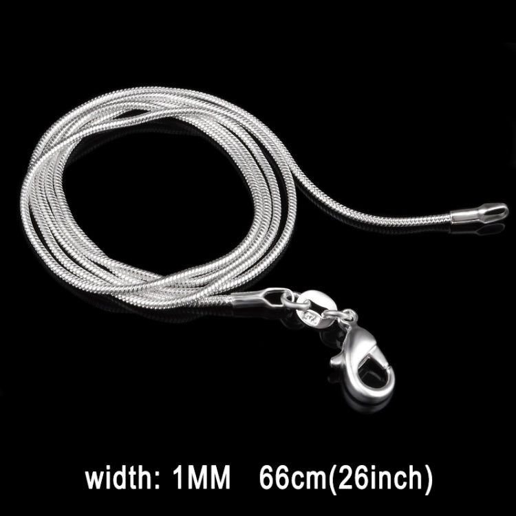 1MM パーソナリティファッション銀メッキスネークボーンチェーン（シルバー長さ：26インチ）、長さ：26インチ
