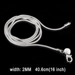 2MM パーソナリティファッション銀メッキスネークボーンチェーン（シルバー長さ：16インチ）、長さ：16インチ