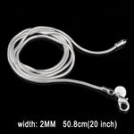 2MM パーソナリティファッション銀メッキスネークボーンチェーン（シルバー長さ：20インチ）、長さ：20インチ