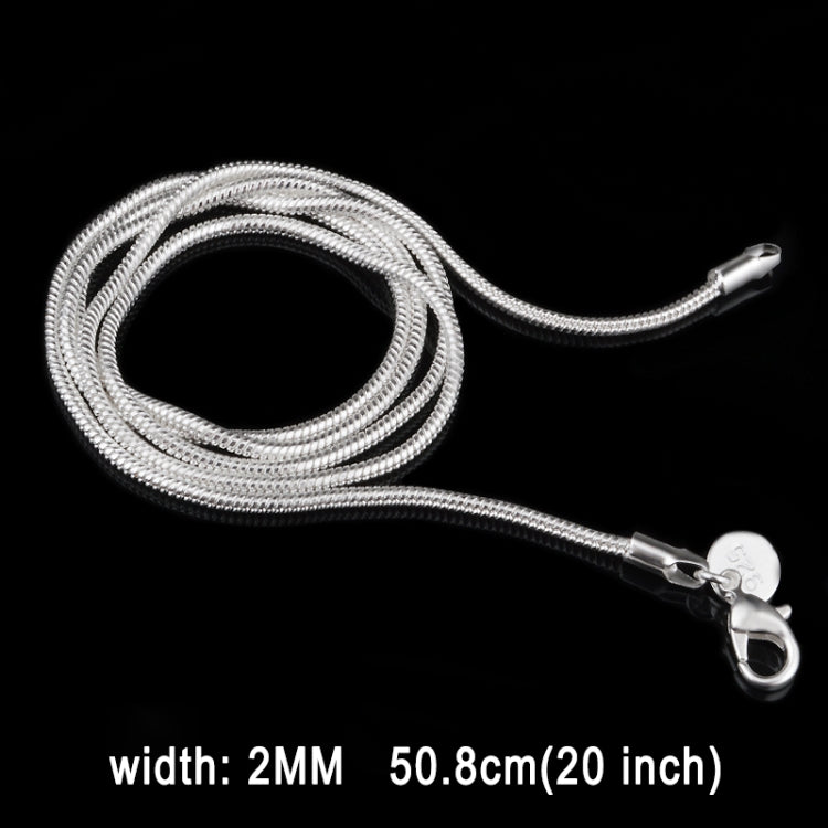 2MM パーソナリティファッション銀メッキスネークボーンチェーン（シルバー長さ：20インチ）、長さ：20インチ
