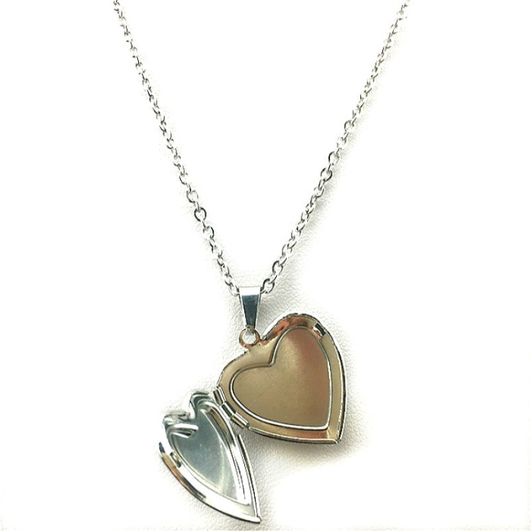 2 PCS MN4008 Heart Photo Box Pendant Temperature Sensitive Discoloration Necklace Jewelry