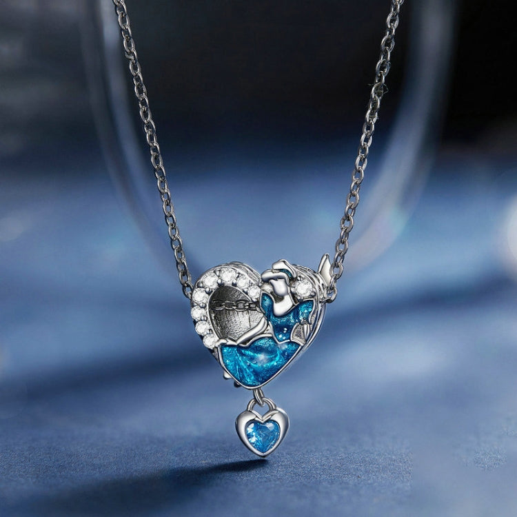 SCC2533 S925 スターリングシルバーネックレスペンダントアクセサリー プロムガール ハート形 DIYビーズ、SCC2533