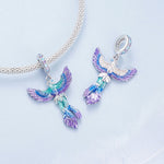 BSC880 S925スターリングシルバー カラフルグラデーション フェニックス ペンダント アクセサリー DIY ブレスレットビーズ, BSC880