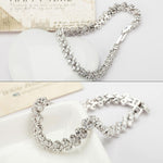 18cm ファッションジルコン装飾ローマンブレスレット プラチナメッキブレスレットジュエリー 18cm