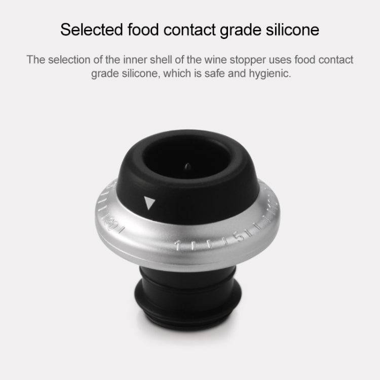 オリジナル Xiaomi Youpin CircleJoy ステンレス赤ワイン保存ストッパーセット、スタイル：1ポンプに4ストッパー、1ポンプに4ストッパー
