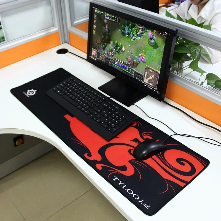 拡張大型ドラゴンマンティス ゲーミング＆オフィス用キーボードマウスパッド、サイズ：90cm x 30cm、サイズ：90cm x 30cm