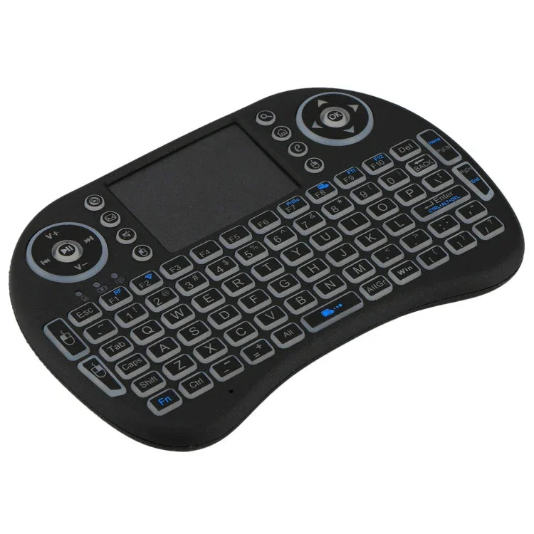2.4GHz ミニ i8 ワイヤレス QWERTY キーボード カラフルバックライト＆タッチパッド＆マルチメディアコントロール付き PC、Android TV BOX、X-BOX プレーヤー、スマートフォン用 カラフルバックライト変更可能