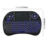 2.4GHz ミニ i8 ワイヤレス QWERTY キーボード カラフルバックライト＆タッチパッド＆マルチメディアコントロール付き PC、Android TV BOX、X-BOX プレーヤー、スマートフォン用 カラフルバックライト変更可能