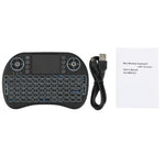 2.4GHz ミニ i8 ワイヤレス QWERTY キーボード カラフルバックライト＆タッチパッド＆マルチメディアコントロール付き PC、Android TV BOX、X-BOX プレーヤー、スマートフォン用 カラフルバックライト変更可能