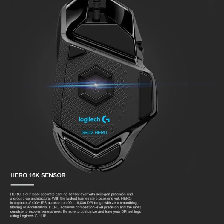 ロジクール G502 HERO 有線ゲーミングマウス 11ボタン、長さ：2.1m