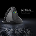 DELUX M618 ミニ 2.4G ワイヤレス 2400DPI USB 充電式 エルゴノミクス縦型マウス、M618 グレー