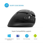 DELUX M618 ミニ 2.4G ワイヤレス 2400DPI USB 充電式 エルゴノミクス縦型マウス、M618 グレー