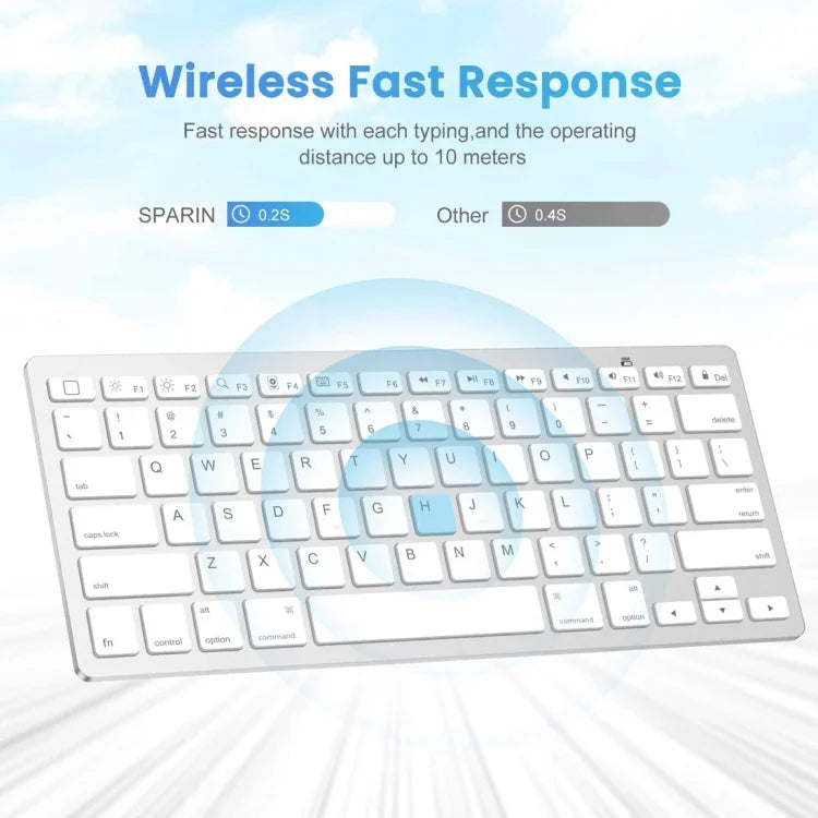 WB-8022 Ultra-thin Wireless Bluetooth Keyboard for iPad, Samsung, Huawei, Xiaomi, Tablet PCs or Smartphones, Russian Keys, Russian Keys