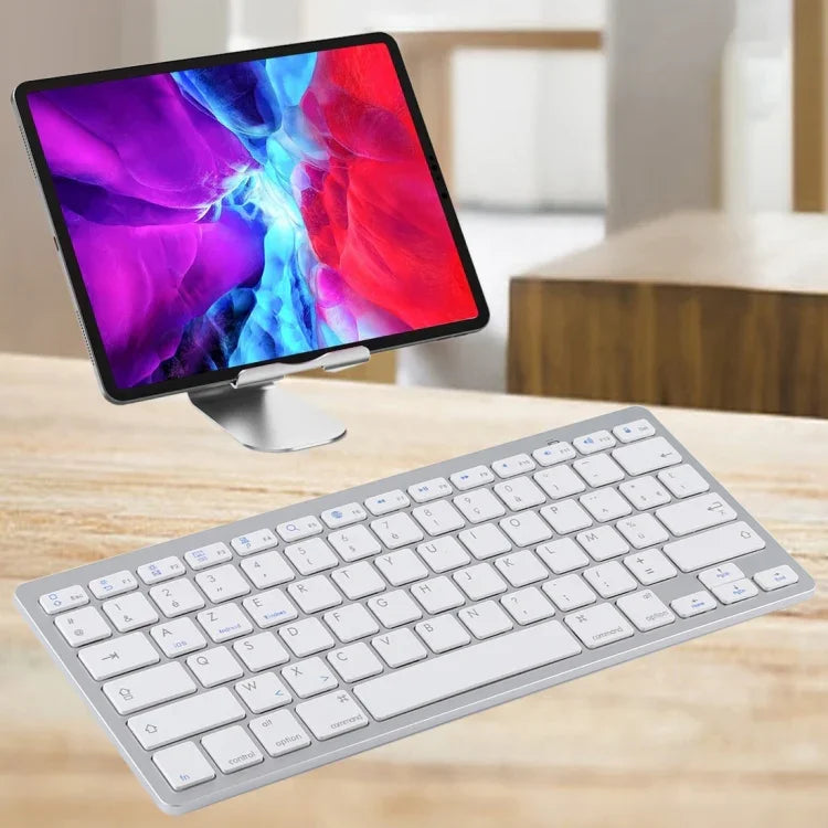 WB-8022 iPad、Samsung、Huawei、Xiaomi、タブレットPCまたはスマートフォン用超薄型ワイヤレスBluetoothキーボード、フランス語キー、フランス語キー