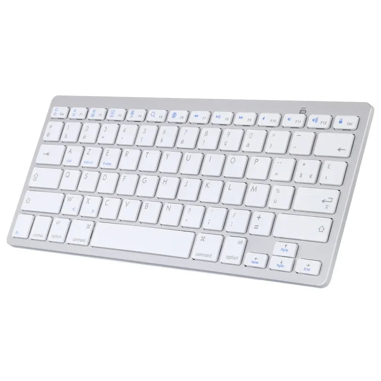 WB-8022 iPad、Samsung、Huawei、Xiaomi、タブレットPCまたはスマートフォン用超薄型ワイヤレスBluetoothキーボード、フランス語キー、フランス語キー