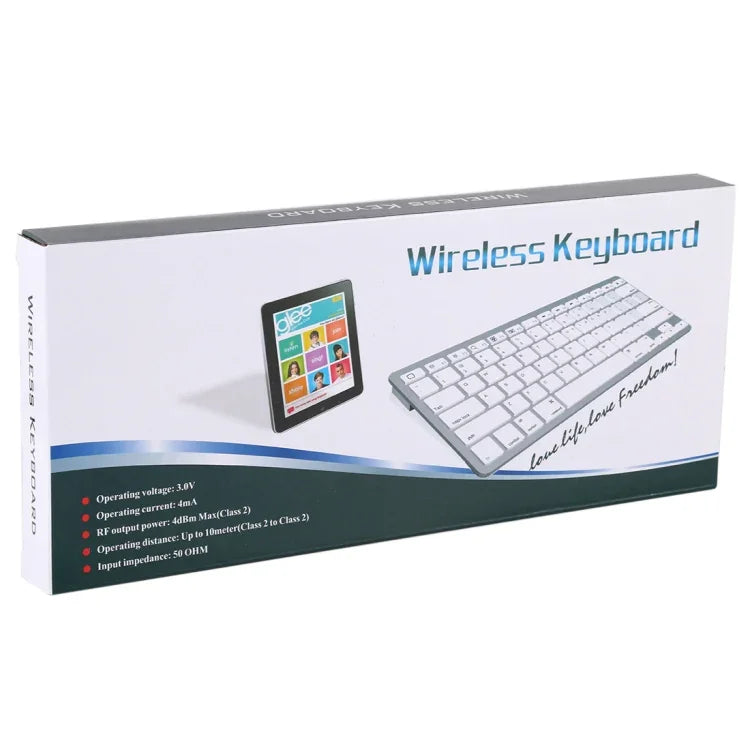 WB-8022 iPad、Samsung、Huawei、Xiaomi、タブレットPCまたはスマートフォン用超薄型ワイヤレスBluetoothキーボード、フランス語キー、フランス語キー