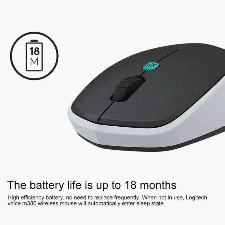 Logitech Voice M380 4ボタンスマート音声入力ワイヤレスマウス、M380