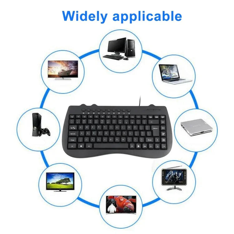 KB-301B マルチメディアノートブックミニ有線キーボード、英語版、英語版