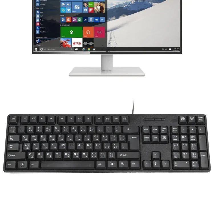 MC-689 防水 USB 有線キーボード、アラビア語版、MC-689