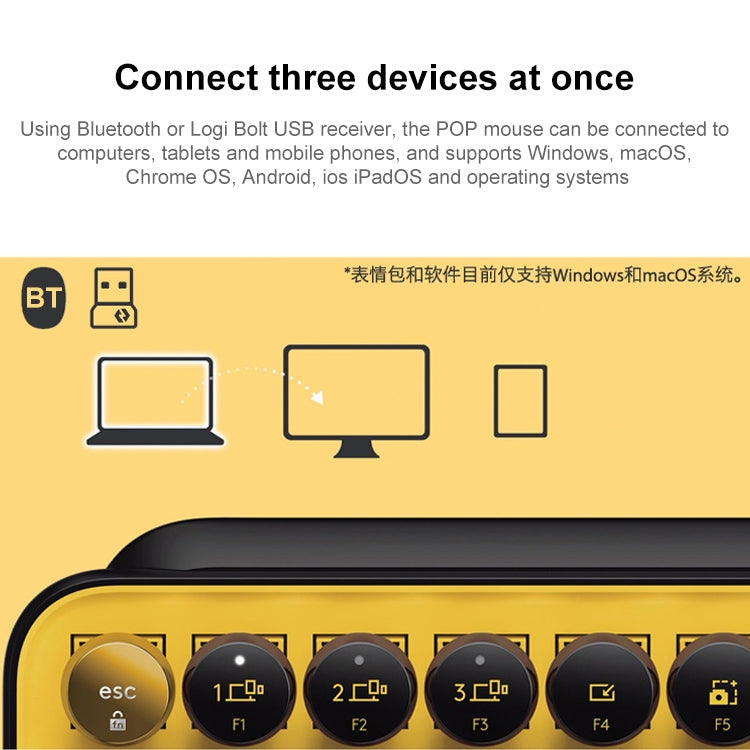 Logitech POP KEYS 丸型ボタンBluetoothメカニカルキーボード