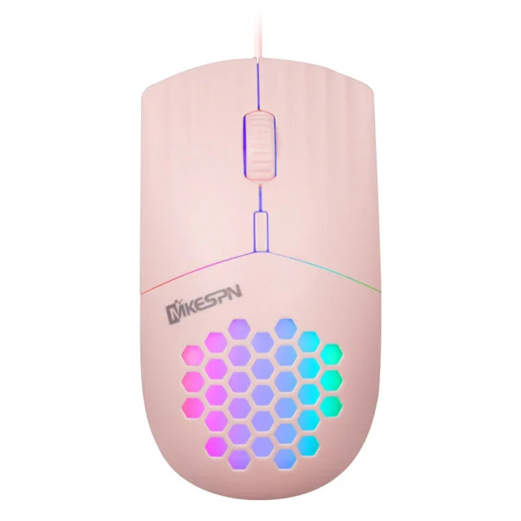MKESPN SXS-838 USB インターフェース RGB ホロウ有線マウス、USB