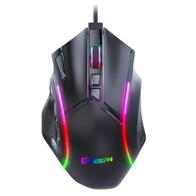 MKESPN X15 フルスピード 12800DPI 12ボタンマクロ定義 RGB 有線マウス、x15