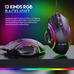 MKESPN X15 フルスピード 12800DPI 12ボタンマクロ定義 RGB 有線マウス、x15