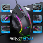 MKESPN X15 フルスピード 12800DPI 12ボタンマクロ定義 RGB 有線マウス、x15