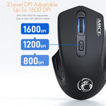 iMICE G-1800 充電式 4ボタン 1600 DPI 2.4GHz 静音ワイヤレスマウス コンピュータPCノートパソコン用