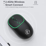 iMICE W-618 充電式 4ボタン 1600 DPI 2.4GHz 静音ワイヤレスマウス コンピュータPCノートパソコン用、W-618 2.4GHz