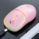 iMICE W-618 充電式 4ボタン 1600 DPI 2.4GHz Bluetooth 静音ワイヤレスマウス コンピュータPCノートパソコン用、W-618 2.4GHz & Bluetooth