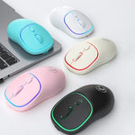 iMICE W-618 充電式 4ボタン 1600 DPI 2.4GHz Bluetooth 静音ワイヤレスマウス コンピュータPCノートパソコン用、W-618 2.4GHz & Bluetooth