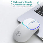 iMICE W-618 充電式 4ボタン 1600 DPI 2.4GHz Bluetooth 静音ワイヤレスマウス コンピュータPCノートパソコン用、W-618 2.4GHz & Bluetooth