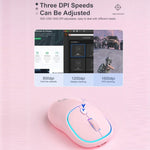 iMICE W-618 充電式 4ボタン 1600 DPI 2.4GHz Bluetooth 静音ワイヤレスマウス コンピュータPCノートパソコン用、W-618 2.4GHz & Bluetooth
