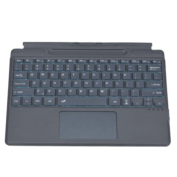 Microsoft Surface Pro 8 タブレット用 カラフルバックライトBluetoothキーボード レザーケース ペンスロット付き、Microsoft Surface Pro 8 用