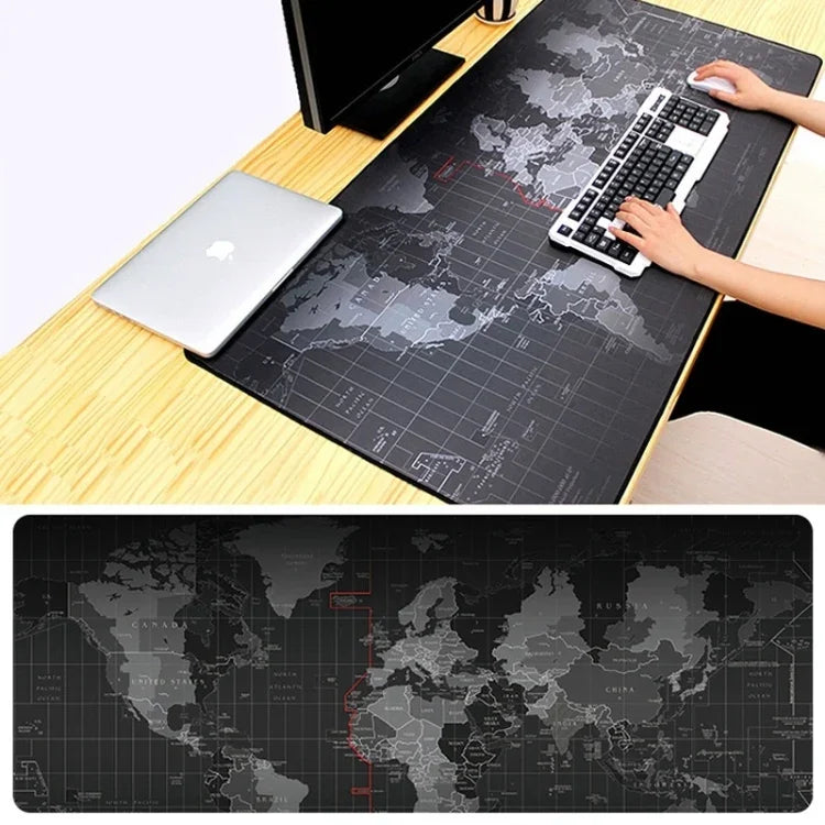 拡張大型滑り止めワールドマップ柄 ソフトラバー滑らかクロス表面 ゲーム用マウスパッド キーボードマット、サイズ: 80 x 30cm