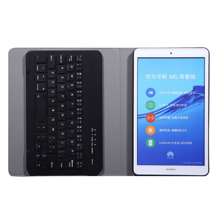 A0M5 着脱式Bluetoothキーボード＋超薄型横開きレザータブレットケース Huawei MediaPad M5 & Honor Tab 5 8インチ用 ホルダー付き