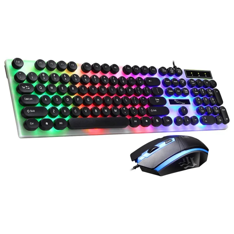 ZGB G21 発光有線キーボード＋マウスセット、G21（ブラック）