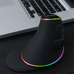 DELUX M618 Plus RGB 有線光学マウス エルゴノミクス垂直マウス 4000DPI、有線4000DPI