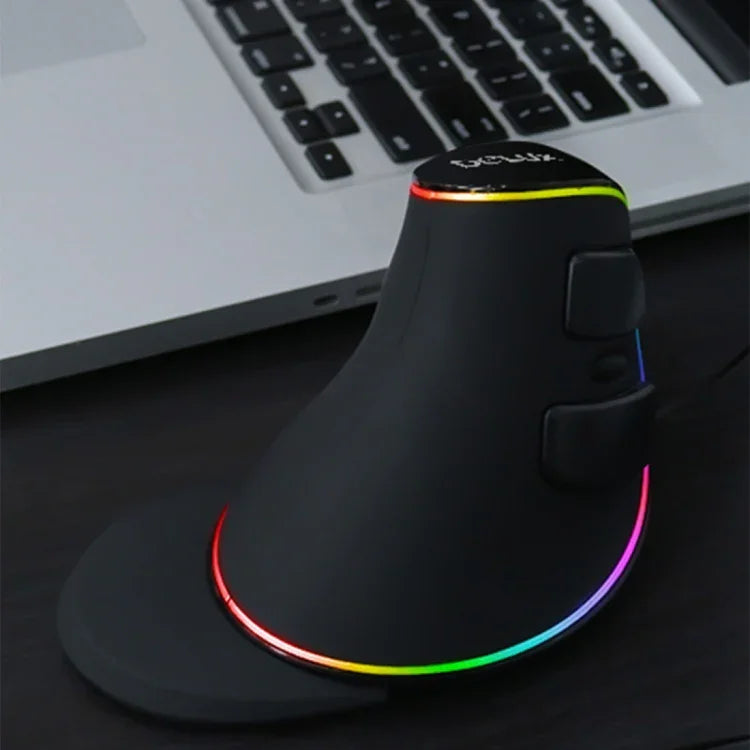 DELUX M618 Plus RGB 有線光学マウス エルゴノミクス垂直マウス 4000DPI、有線4000DPI