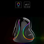 DELUX M618 Plus RGB 有線光学マウス エルゴノミクス垂直マウス 4000DPI、有線4000DPI