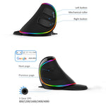 DELUX M618 Plus RGB 有線光学マウス エルゴノミクス垂直マウス 4000DPI、有線4000DPI