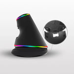 DELUX M618 Plus RGB 有線光学マウス エルゴノミクス垂直マウス 4000DPI、有線4000DPI