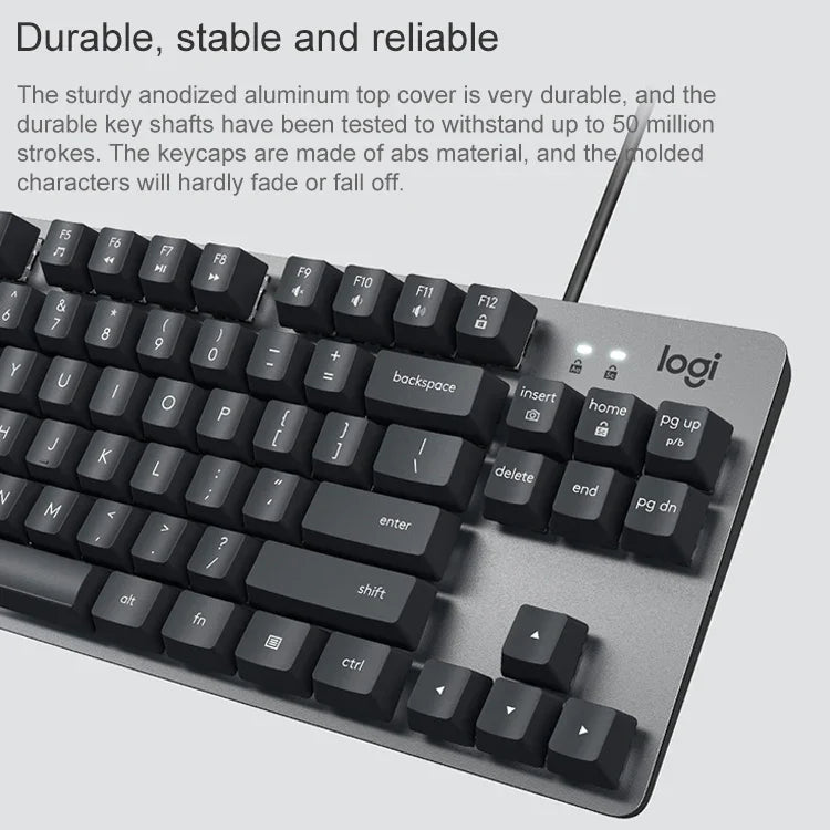 Logitech K835 ミニメカニカル有線キーボード、グリーン軸、グリーン軸