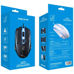 Chasing Leopard 199 USB 1600DPI 3段階調整可能 LEDバックライト有線光学ゲーミングマウス、長さ：1.3m、199ブラック、199