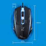 Chasing Leopard 199 USB 1600DPI 3段階調整可能 LEDバックライト有線光学ゲーミングマウス、長さ：1.3m、199ブラック、199