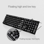 Chasing Leopard Q17 104キー USB有線サスペンションゲーミングオフィスキーボード＋有線対称マウスセット、キーボードケーブル長：1.4m、マウスケーブル長：1.3m、Q17ブラック、Q17ホワイト